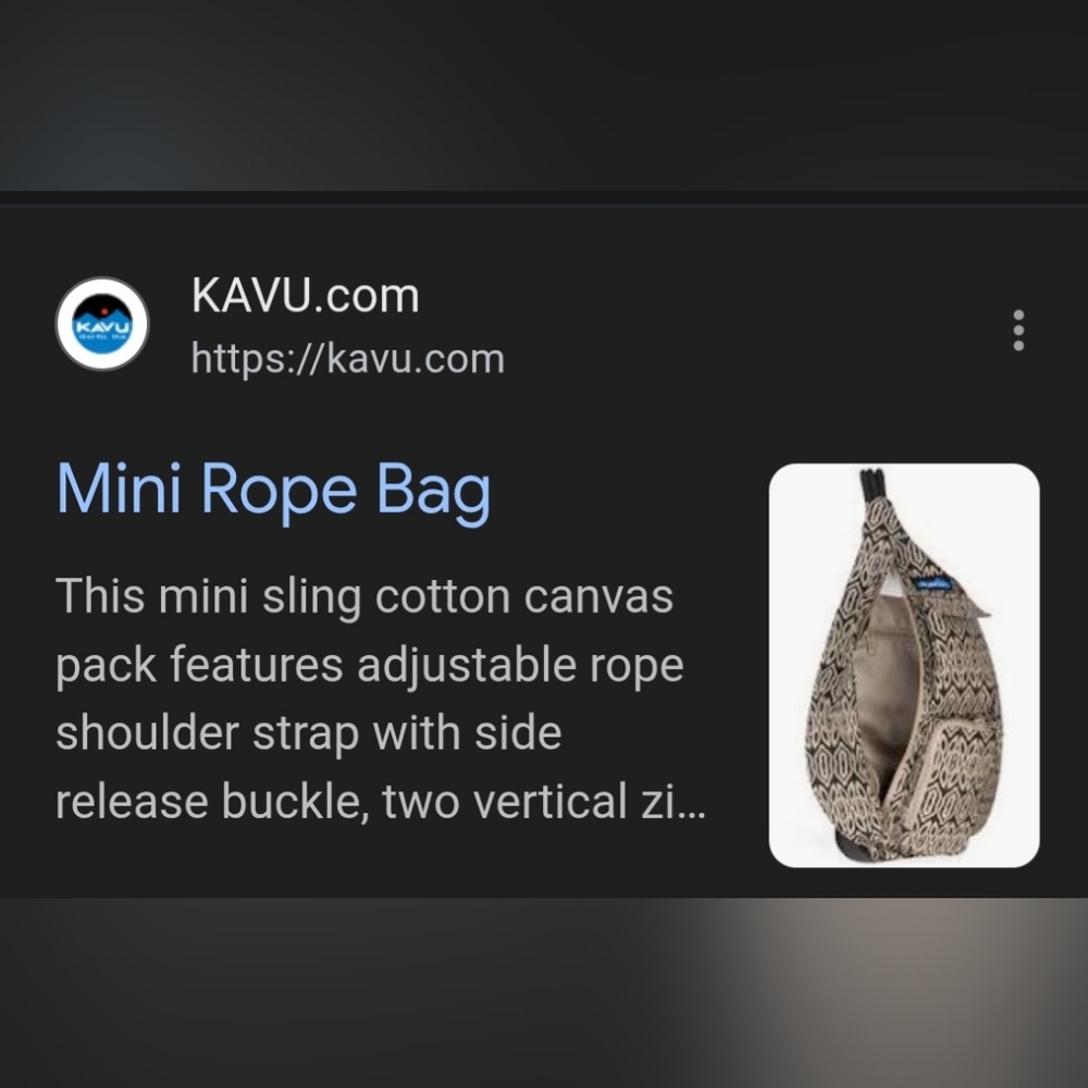 KAVU Mini Rope Bag - Black and White